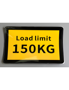 Pegatina de aviso del límite de carga de la caja de frío...