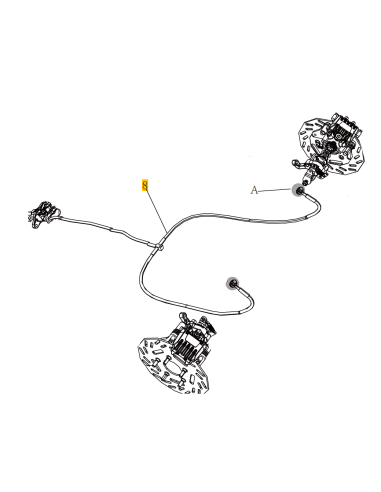 Conjunto manguera de freno de pedal repartidor a ruedas traseras L5