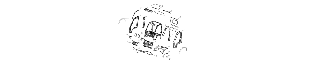 Cab interior and exterior parts